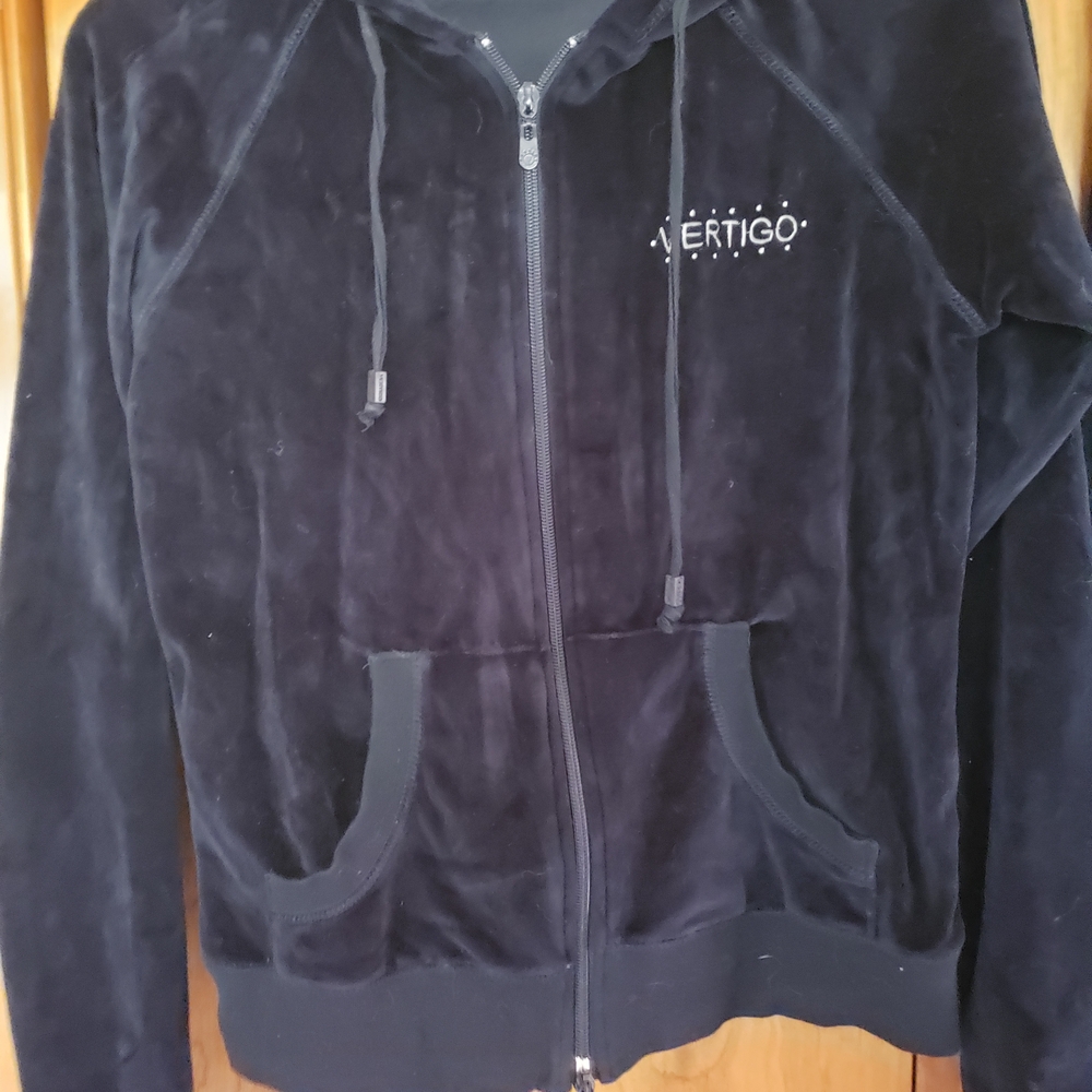 Vertigo Paris Black Velour Drawstring Pants With Matching Jacket/Hoodie - Picture 5 of 8